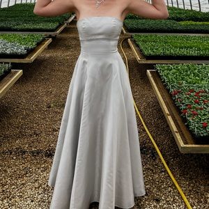 Faviana silver prom dress